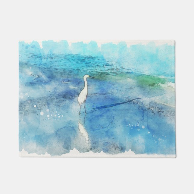 Tropischer Strand im Aquamarinen Aqua Türkise Blue Fußmatte (Vorderseite)