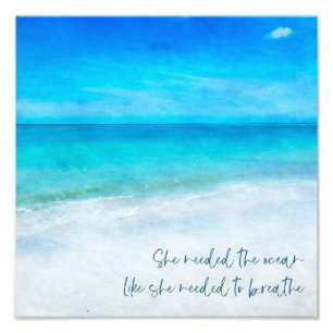 Tropischer Strand in Aquamarinem Aqua Türkise Blu Fotodruck
