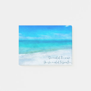 Tropischer Strand in Aquamarinem Aqua Türkise Blu Post-it Klebezettel