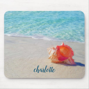 Tropischer Strand-korallenrotes Mousepad