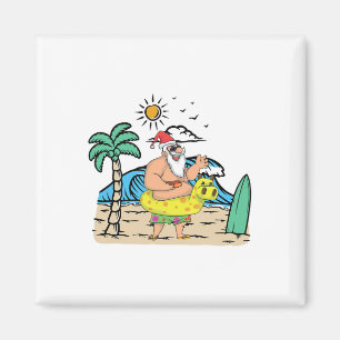 Tropischer Strand Lustiger Weihnachtsmann Xmas Som Magnet