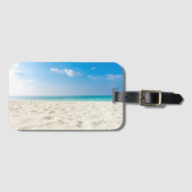 Tropischer Strand-Meersand-Himmel u. Sommer-Tag Gepäckanhänger (Vorderseite (Horizontal))