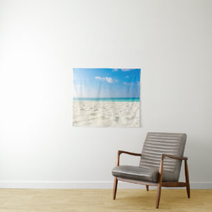 Tropischer Strand-Meersand-Himmel u. Sommer-Tag Wandteppich