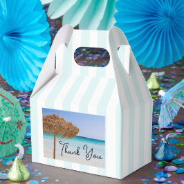 Tropischer Strand mit Sonnenschirm - Dankeschön Geschenkschachtel