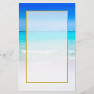 Tropischer Strand mit türkisblauem Meer Briefpapier