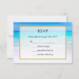 Tropischer Strand mit türkisblauem Meer Hochzeit R RSVP Karte