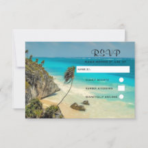 Tropischer Strand mit Wind-Swept-Palmen Hochzeit