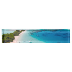 Tropischer Strand Namensplakette