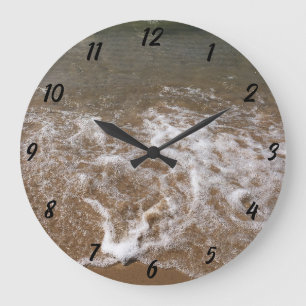 Tropischer Strand Ozean Meer Wellen Foto Szenisch  Große Wanduhr