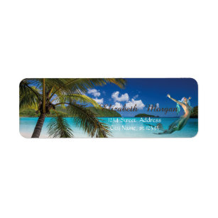 Tropischer Strand, Palm, Meerjungfrau