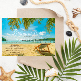 Tropischer Strand, Palm, Party für die Ruhestätte  Einladung