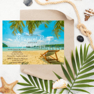 Tropischer Strand, Palm, Party für die Ruhestätte  Einladung