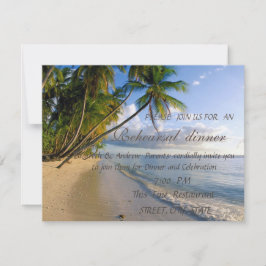 Tropischer Strand, Palm Probe Abendessen Einladung
