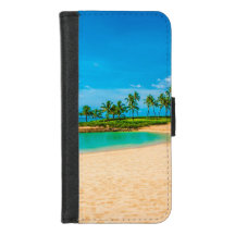 Tropischer Strand-Palme-blauer Himmel