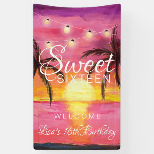 Tropischer Strand, Party des Bonbon-16 Banner