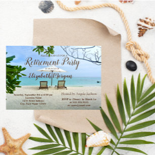 Tropischer Strand , Party für die Ruhestandssitze Einladung