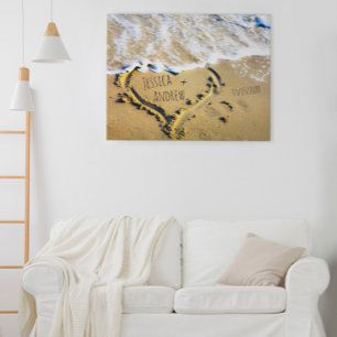 Tropischer Strand Personalisierte Namen im Sand Leinwanddruck