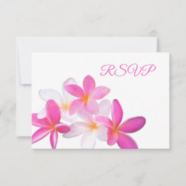 Tropischer Strand Pink Plumeria Empfang UAWG RSVP Karte