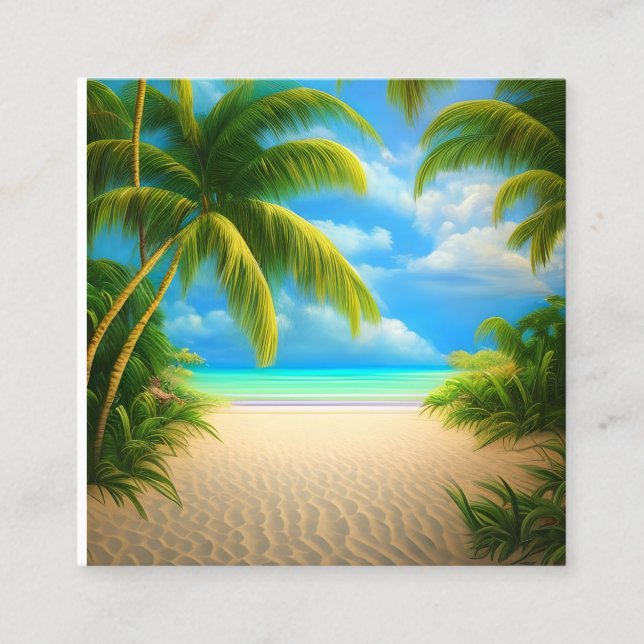 Tropischer Strand Quadratische Visitenkarte (Vorderseite)