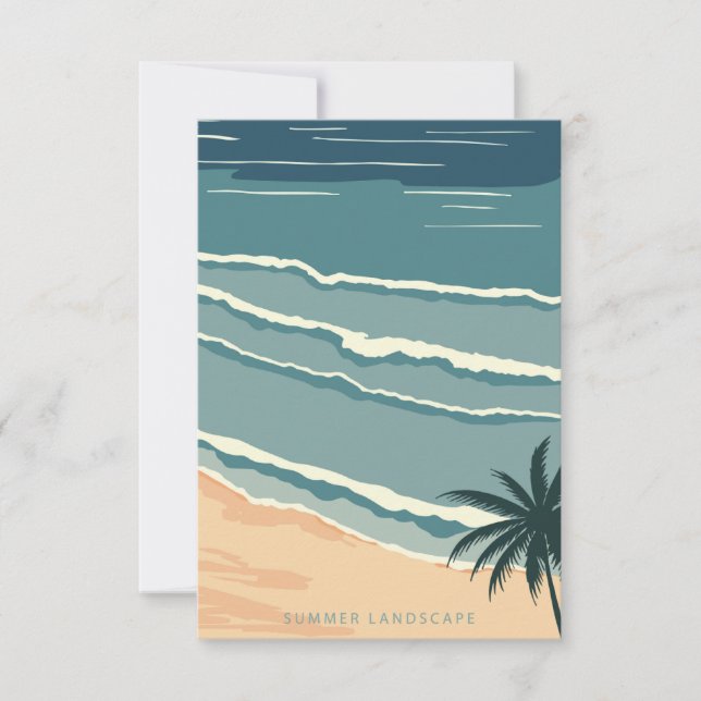 Tropischer Strand RSVP Karte (Vorderseite)