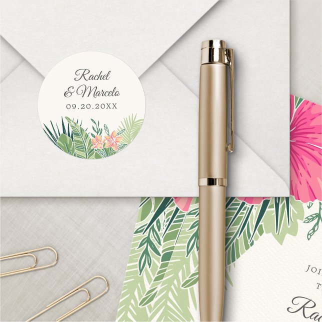 Tropischer Strand Runder Aufkleber (Von Creator hochgeladen)