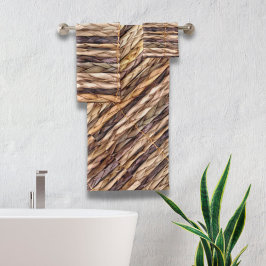 tropischer Strand rustikal geflochtene Korbweide Badhandtuch Set