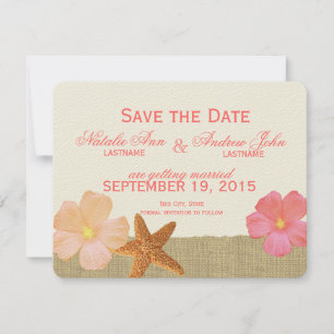 Tropischer Strand Rustikal Save the Date