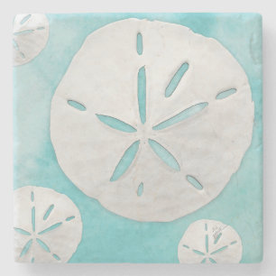 Tropischer Strand Sand Dollar Türkisches Wasser F Steinuntersetzer
