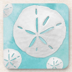 Tropischer Strand Sand Dollar Türkisches Wasser Fa Getränkeuntersetzer