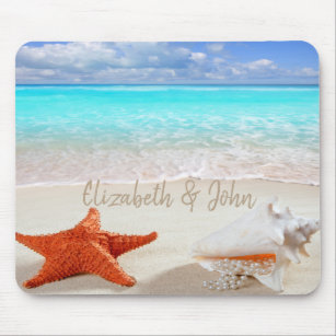 Tropischer Strand, Sand, Seashells Mousepad
