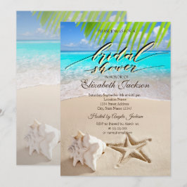 Tropischer Strand, Seastar, Seashell-Brautparty Einladung