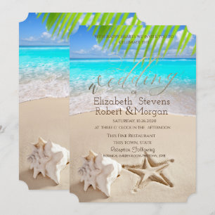 Tropischer Strand, Seastar, Seashell Einladung