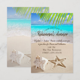 Tropischer Strand, Seastar, Seashell Probe Dinner Einladung