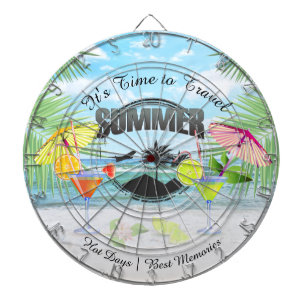 Tropischer Strand, Sommer-Ferien   personalisiert Dartscheibe