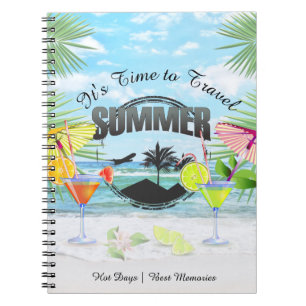Tropischer Strand, Sommer-Ferien   personalisiert Notizblock