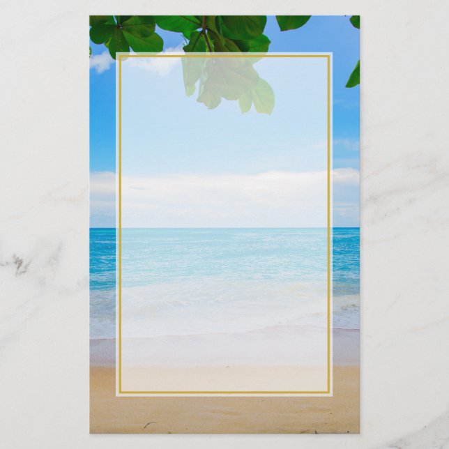 Tropischer Strand Sonne und Meer Briefpapier (Vorderseite)