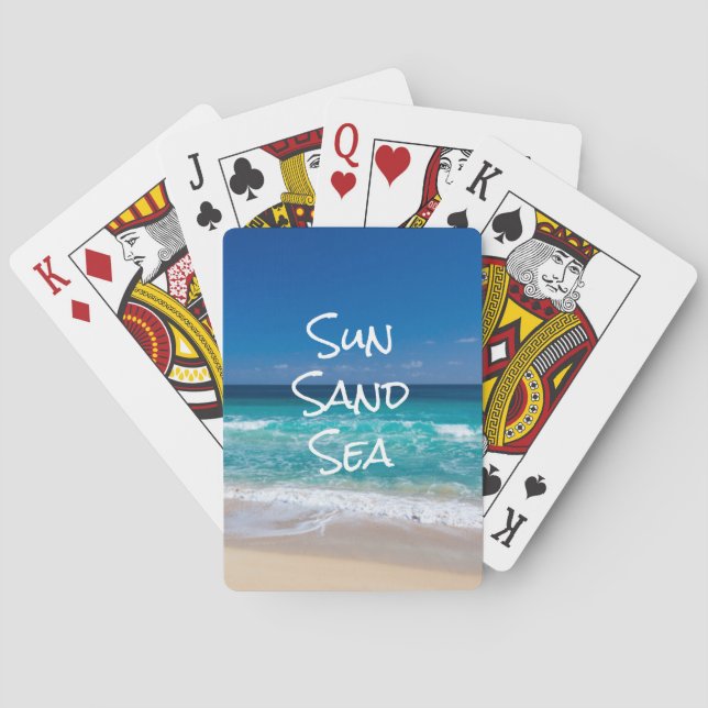 Tropischer Strand Türkisblau Wasser Sonnenstrand M Spielkarten (Rückseite)