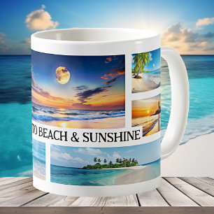 Tropischer Strand und Sonnenstrahlen Kaffeetasse