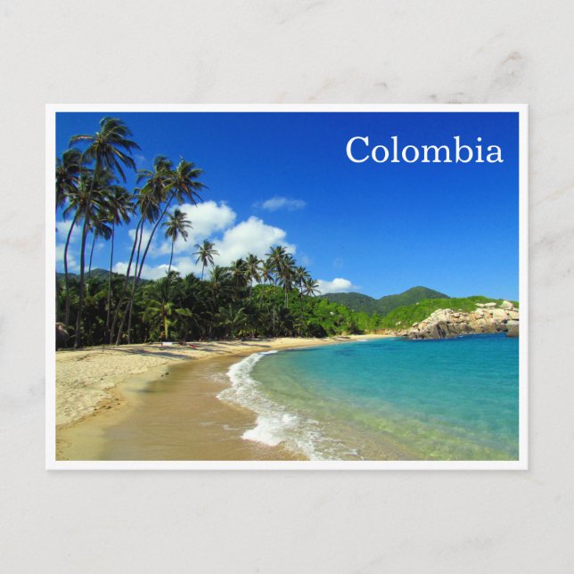 Tropischer Strand von Tayrona Postkarte (Vorderseite)