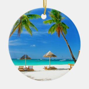 TROPISCHER STRAND-WUNSCH WAREN SIE HIER KERAMIKORNAMENT