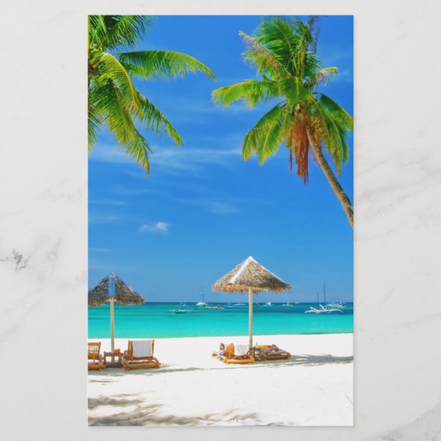 TROPISCHER STRAND, WÜNSCHEN SIE HIER KUSTOM POSTCA BRIEFPAPIER (Vorderseite)