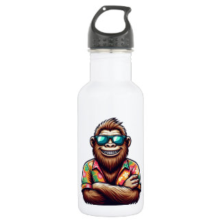 Tropischer/Strand Yeti/Bigfoot  Edelstahlflasche