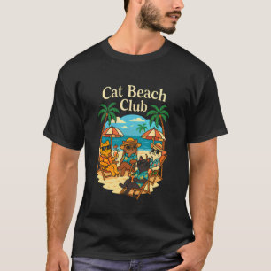 Tropischer Strandurlaub Coole Katzen Lustige Somme T-Shirt