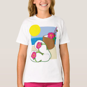 Tropischer Strandurlaub Kokosblumen Flip Flops T-Shirt