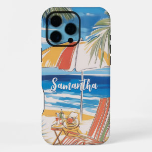 Tropischer Strandurlaub - Personalisierter Sommer iPhone 16 Pro Max Hülle