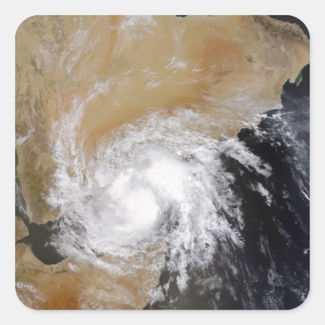 Tropischer Sturm Drei im nördlichen Indischen Ozea Quadratischer Aufkleber (Vorderseite)