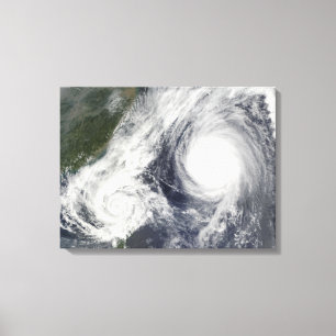 Tropischer Sturm Parma und Super Typhoon Melor Leinwanddruck