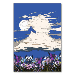 Tropischer Sturm und Blumen Tischnummer