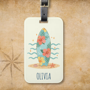 Tropischer Surfer – Hibiskus-Träume Gepäckanhänger