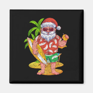 Tropischer Surfer Weihnachtsmann Hawaii Sommer Wei Magnet